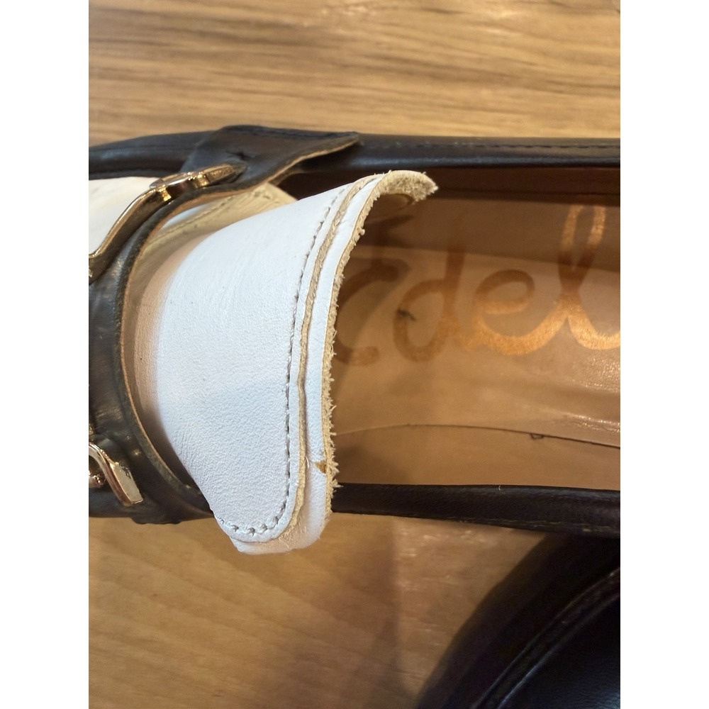 Sam Edelman Tully Bit Loafers Womens 9M Black White Leather Lug Sole Shoes - Picture 14 of 16
